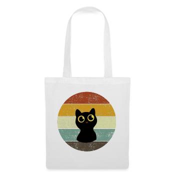 Cute Cat Retro Sunset Vintage Style - Tote Bag - white - Front