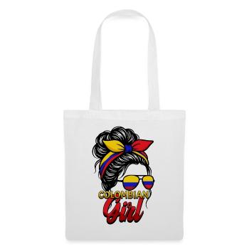 Fille Drapeau colombien Colombie - Sac en tissu - blanc - Devant