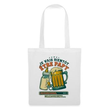 Futur Papy Humour Annonce Grossesse - Sac en tissu - blanc - Devant