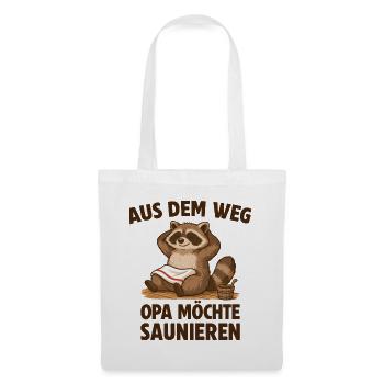 Sauna Opa möchte Saunieren - Stoffbeutel - Weiß - Vorne