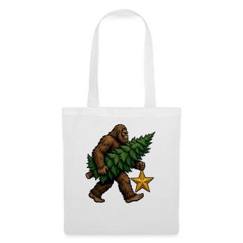 Bigfoot-Weihnachtsbaum und Stern, Bigfoot-Weihnach - Stoffbeutel - Weiß - Vorne