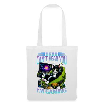 Gamer Gaming Cat Video Game - Stoffbeutel - Weiß - Vorne