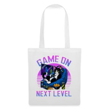 Gamer Gaming Cat Video Game - Stoffbeutel - Weiß - Vorne