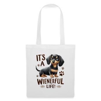 Wienerful Life Dackel lustige Hundedesign-Merch - Stoffbeutel - Weiß - Vorne