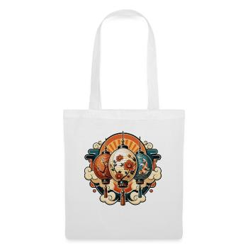 Chinese lanterns with flowers and koi - Tote Bag - white - Front