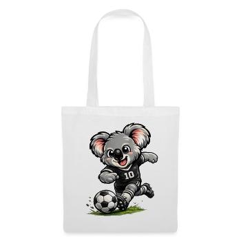 Süßer Koala spielt Fußball - Stoffbeutel - Weiß - Vorne