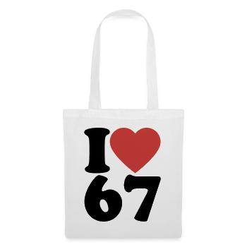 I love six seven | Zahlenduo 6 und 7 - Stoffbeutel - Weiß - Vorne