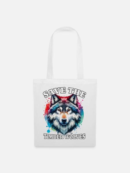 Grauwolf Save Timber Wolf - Stoffbeutel - Weiß