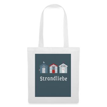 Strandliebe – Küstenposter Minimalistisch - Stoffbeutel - Weiß - Vorne
