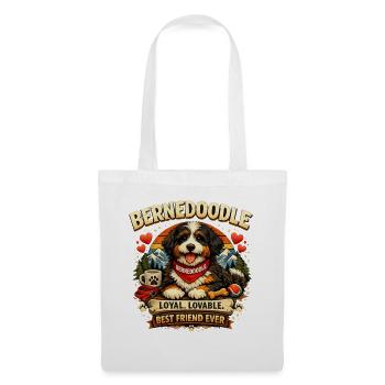 Bernedoodle – Flauschig, spaßig & süß - Stoffbeutel - Weiß - Vorne