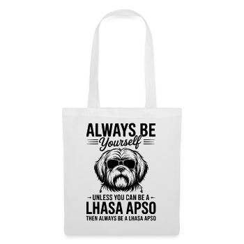 Lhasa Apso Drôle, Cadeau Lhasa Apso - Sac en tissu - blanc - Devant