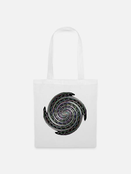 Neon Spirale Farbwirbel - Stoffbeutel - Weiß