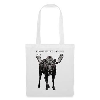 No Coffee Not Amused Moose Wilderness - Stoffbeutel - Weiß - Vorne