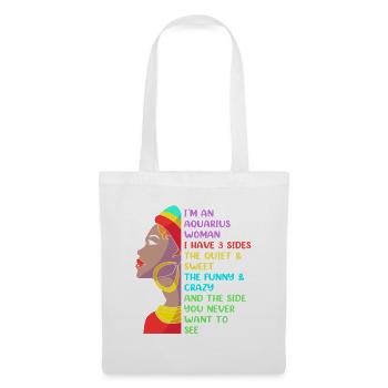 Signe du zodiaque Verseau - Sac en tissu - blanc - Devant