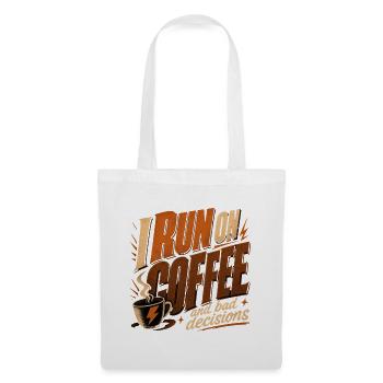 Kaffee und schlechte Ideen - Lustiges Kaffee Shirt - Stoffbeutel - Weiß - Vorne