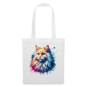 Motif du chat angora turc - Sac en tissu - blanc - Devant