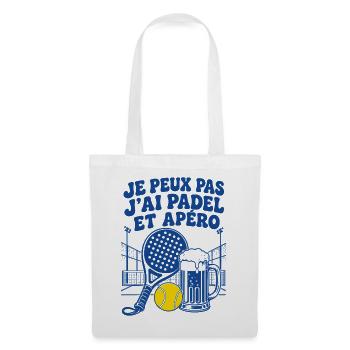 Je Peux Pas J'ai Padel et Apéro Humour - Sac en tissu - blanc - Devant