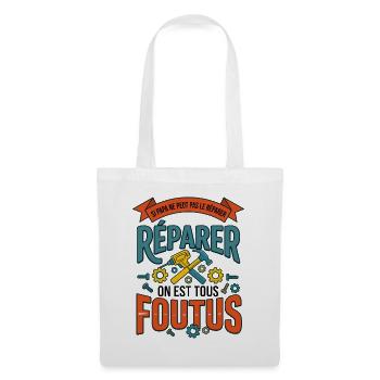Papa Bricoleur Humour Cadeau - Sac en tissu - blanc - Devant