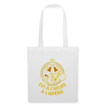 Vélo et Apéro Humour Cycliste - Sac en tissu - blanc - Devant