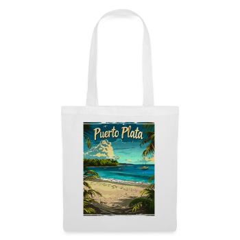 Exotischer Strand Puerto Plata Karibik Landschaft - Stoffbeutel - Weiß - Vorne