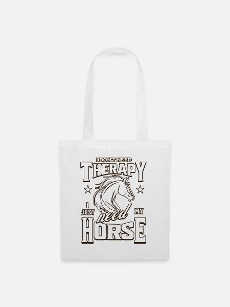 Pferdetherapie-Geschenk - Stoffbeutel - Weiß