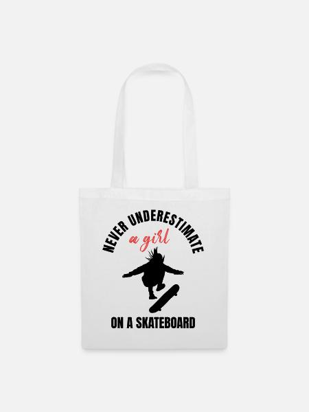 Skater Girl Power - Stoffbeutel - Weiß