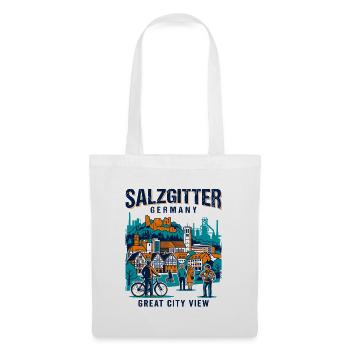 Salzgitter, Allemagne, Grande vue urbaine - Sac en tissu - blanc - Devant