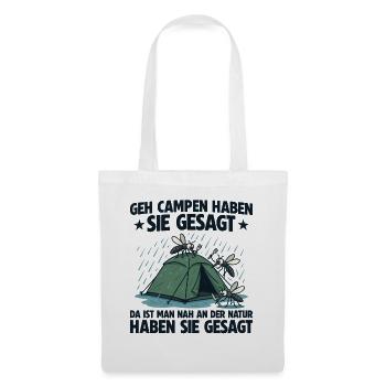 Camping Nah an der Natur Zelten - Stoffbeutel - Weiß - Vorne