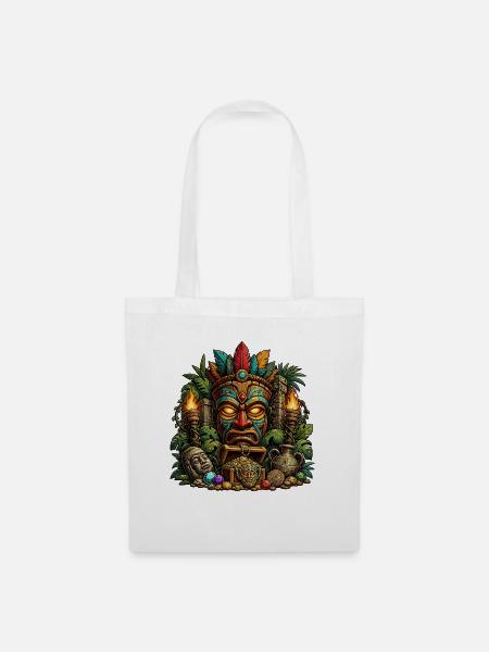 Tiki Totem Schatzmaske - Stoffbeutel - Weiß