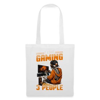 Skeleton Gamer Gaming Halloween - Stoffbeutel - Weiß - Vorne