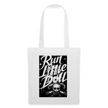 Run Little Doll – Creepy Print - Tote Bag - white - Front