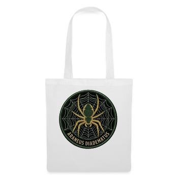 Kreuzspinne - Araneus Diadematus - Aufnäher Emblem - Stoffbeutel - Weiß - Vorne