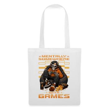 Skeleton Gamer Gaming Halloween - Stoffbeutel - Weiß - Vorne