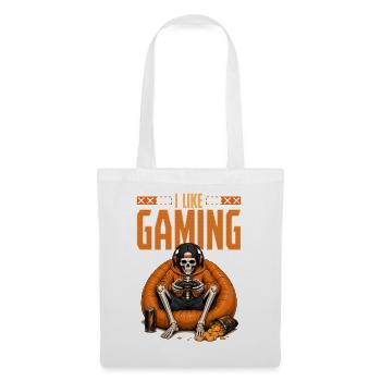 Skeleton Gamer Gaming Halloween - Stoffbeutel - Weiß - Vorne