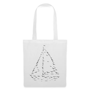 Sailboat of Birds – Maritime Line Art - Stoffbeutel - Weiß - Vorne