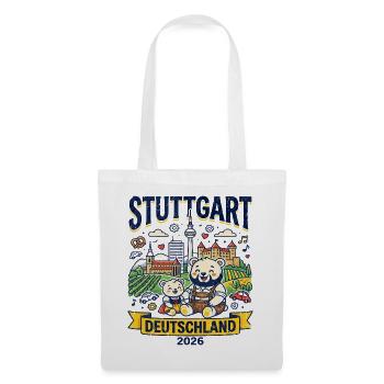 City Stuttgart Germany Traditional Bears Travel - Stoffbeutel - Weiß - Vorne