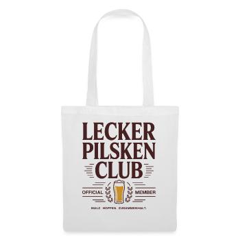 Bier Lecker Pilsken Club Ruhrpott Pils Bierchen - Stoffbeutel - Weiß - Vorne