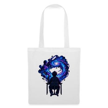 Kosmische Kreativität am Schreibtisch - Stoffbeutel - Weiß - Vorne