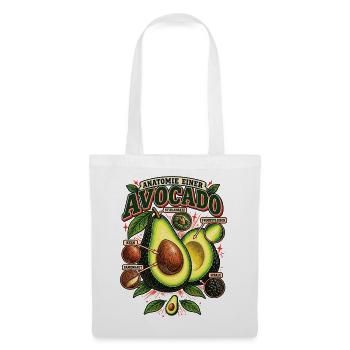 Avocado Anatomie Food Shirt - Stoffbeutel - Weiß - Vorne