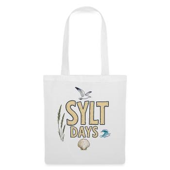 SYLT DAYS – Nordsee Urlaub mit Möwe & Meer - Stoffbeutel - Weiß - Vorne
