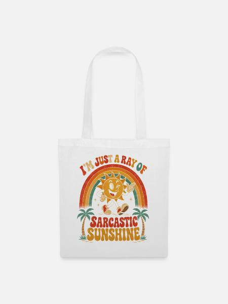 Sarkastischer Sonnenschein Retro - Stoffbeutel - Weiß