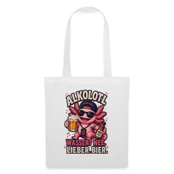  Backprint Bier Festival-Axolotl Bierliebhaber - Stoffbeutel - Weiß - Vorne