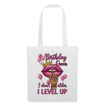 Birthday Queen with Lips and Balloons - Stoffbeutel - Weiß - Vorne