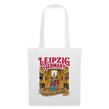 City Leipzig Germany Historic Heart Dark Harmony - Stoffbeutel - Weiß - Vorne