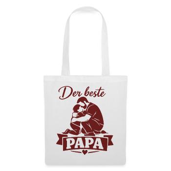 Der beste Papa Vaterliebe Silhouette - Stoffbeutel - Weiß - Vorne