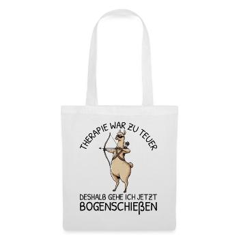 Bogensport Therapie war zu teuer Bogenschießen - Stoffbeutel - Weiß - Vorne