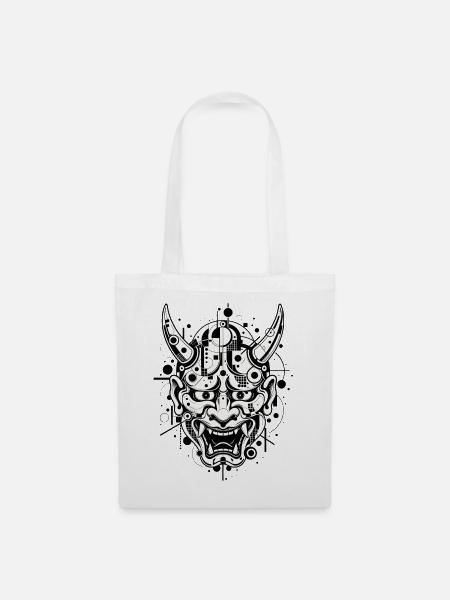 Hannya Maske - Stoffbeutel - Weiß