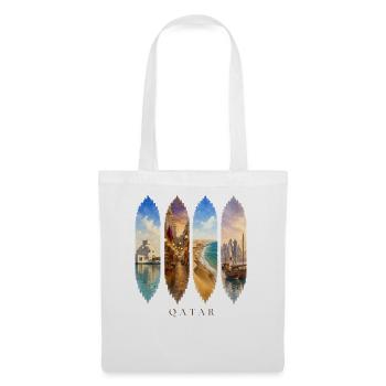 Qatar Travel – Doha & Wüste Motiv - Stoffbeutel - Weiß - Vorne
