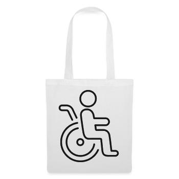 Rollstuhlbarriere-Symbol - Stoffbeutel - Weiß - Vorne