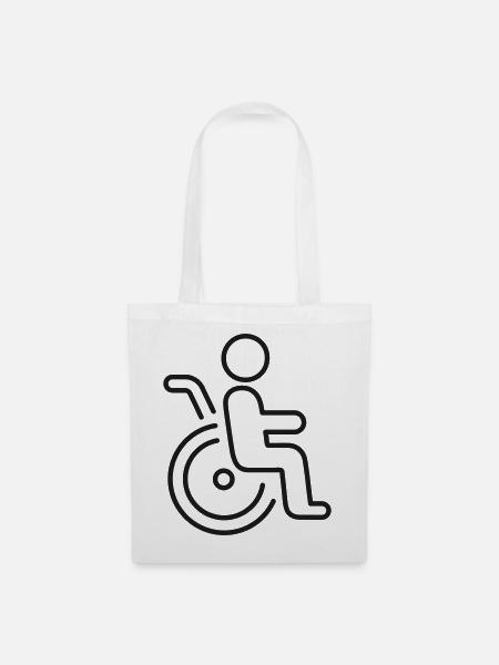 Rollstuhlbarriere-Symbol - Stoffbeutel - Weiß